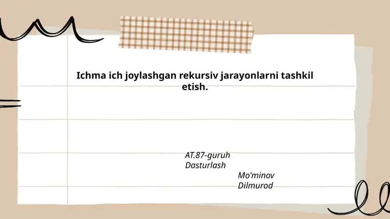 Ichma-ich rekursiyaning taʼrifi va matematik modeli 1