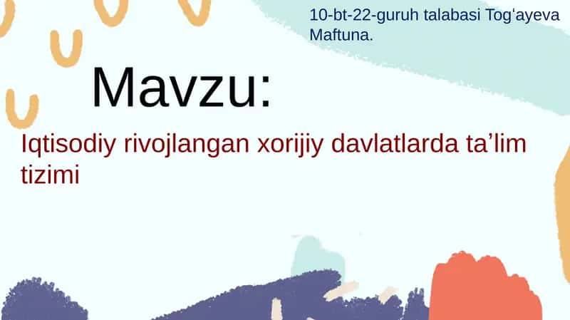 Iqtisodiyrivojlangan xorijiy davlatlar taʼlim tizimi