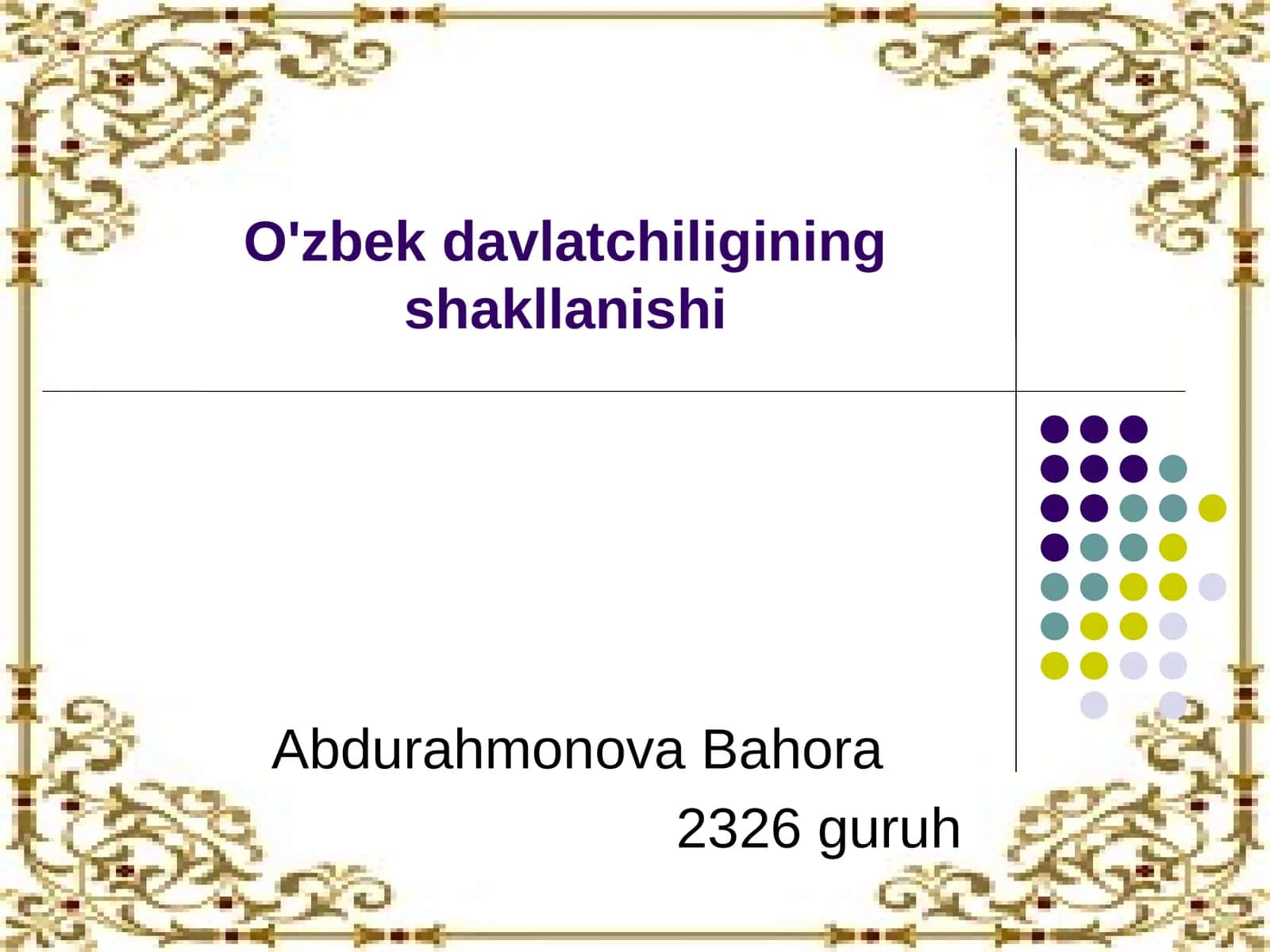 Abdurahmonova Bahora 1