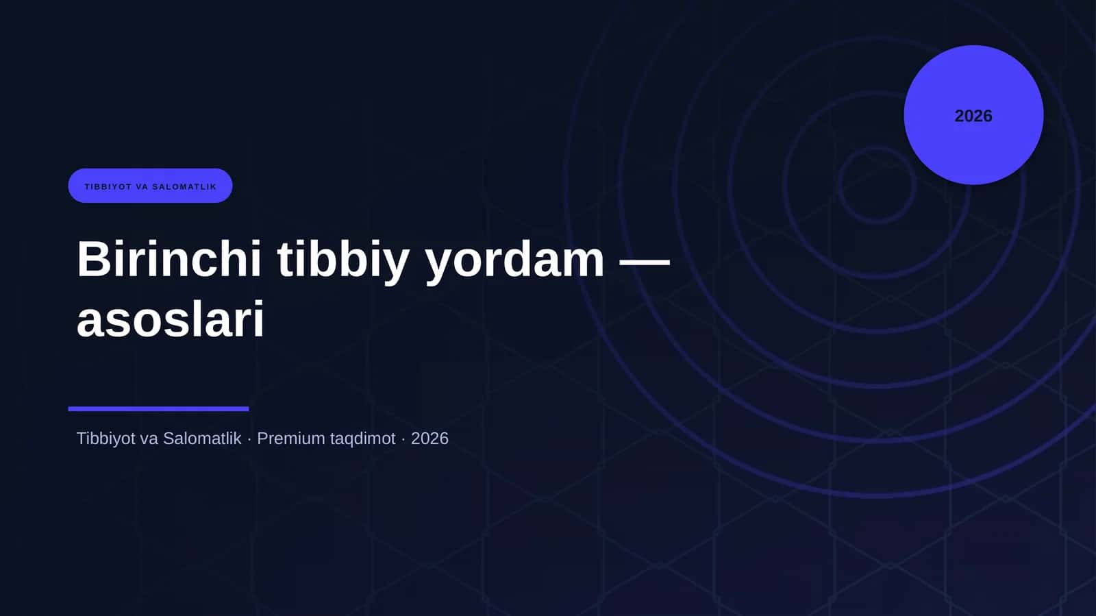 Birinchi tibbiy yordam — asoslari 1