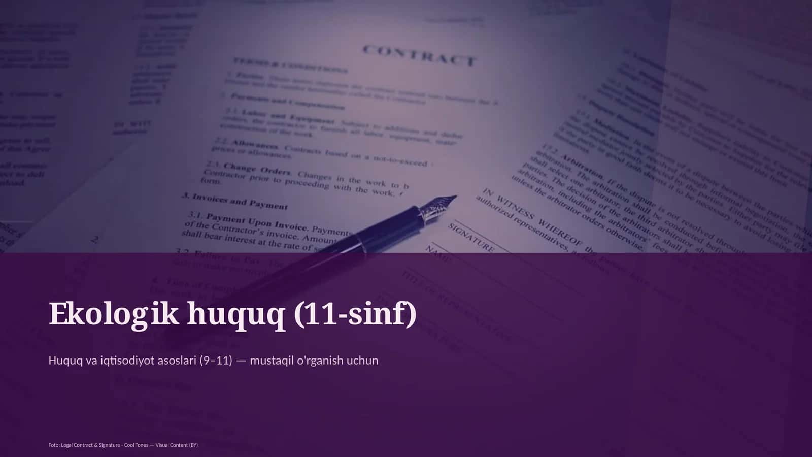 Ekologik huquq (11-sinf) 1