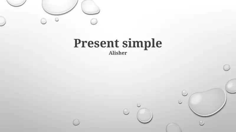 Present simple 1