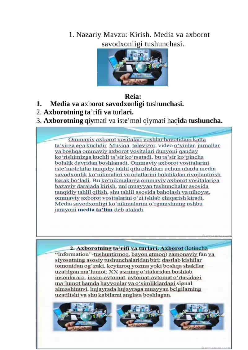 Medianing funksiyalari 1
