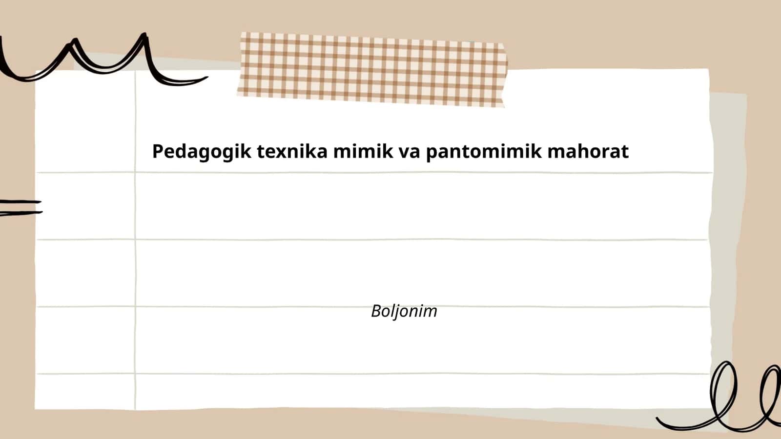 Pedagogik texnika mimik va pantomimik mahorat 1