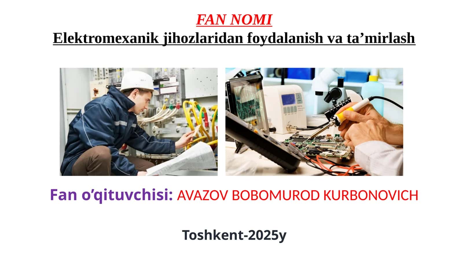 Elektr uskunalarini rastional tanlash va ulardan foydalanish asoslari 1