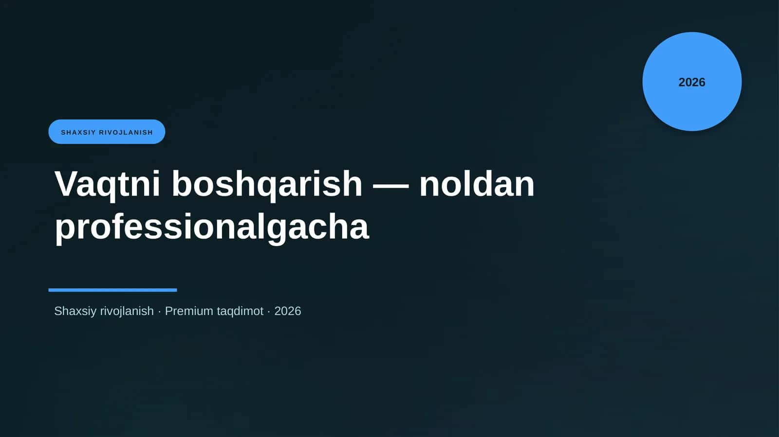 Vaqtni boshqarish — noldan professionalgacha 1