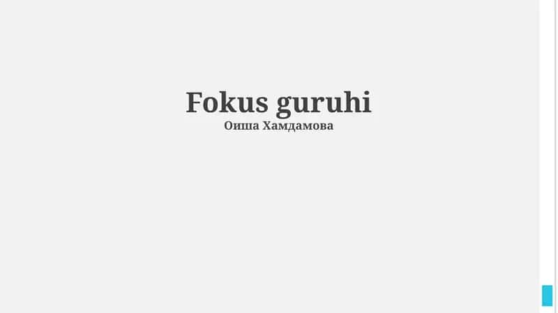 Fokus guruhi 1