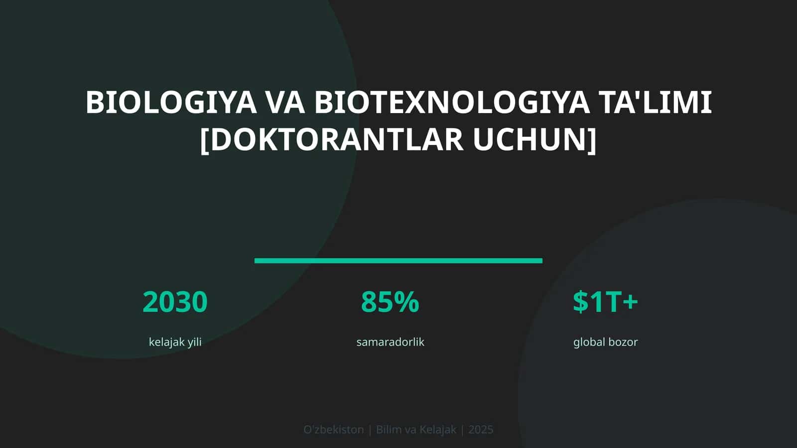 Biologiya va biotexnologiya ta'limi [doktorantlar uchun] 1