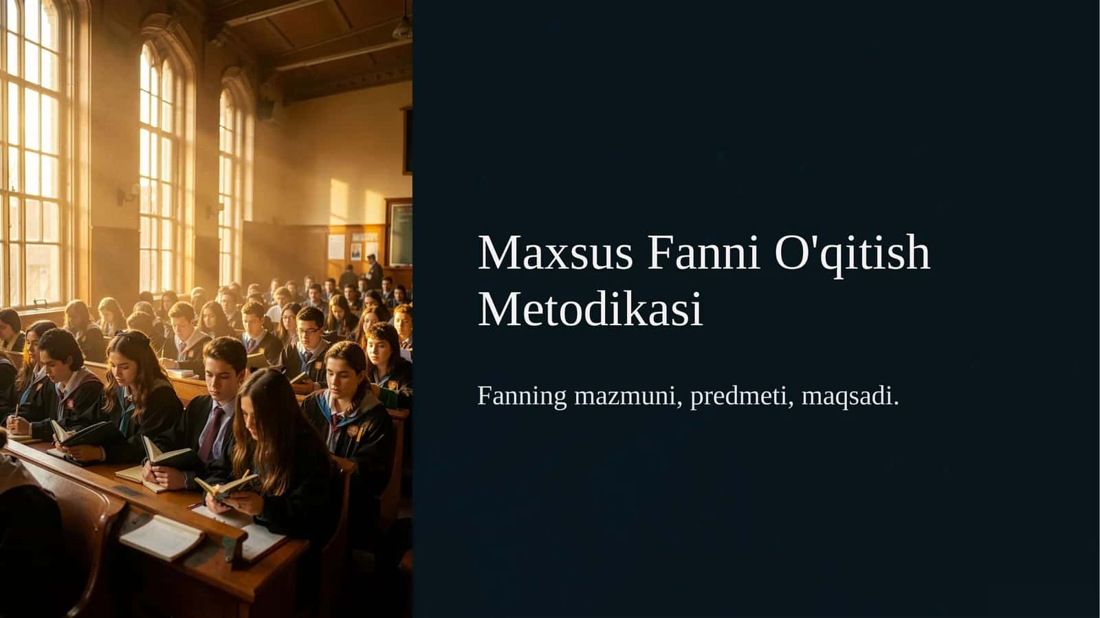 Maxsus Fanni O'qitish Metodikasi 1