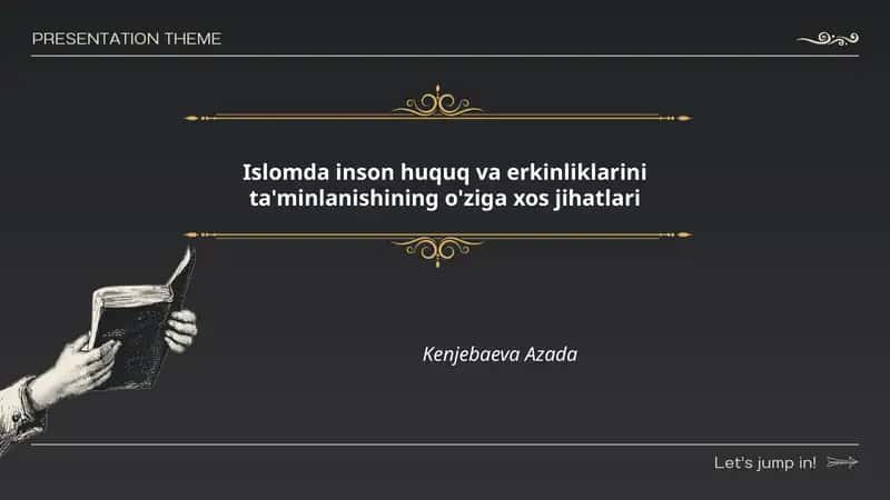 Islomda inson huquq va erkinliklarini ta'minlanishining o'ziga xos jihatlari 1