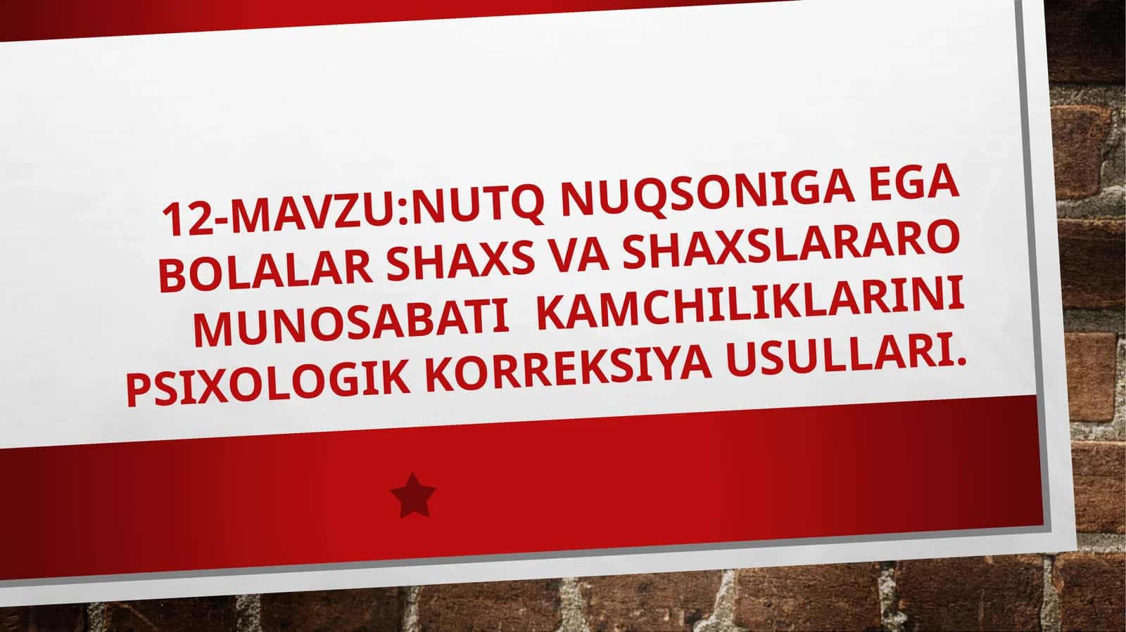 Nutq nuqsoniga ega bolalar shaxsiy xususiyatlar aralashmalari psixologik korreksiya usullari 1
