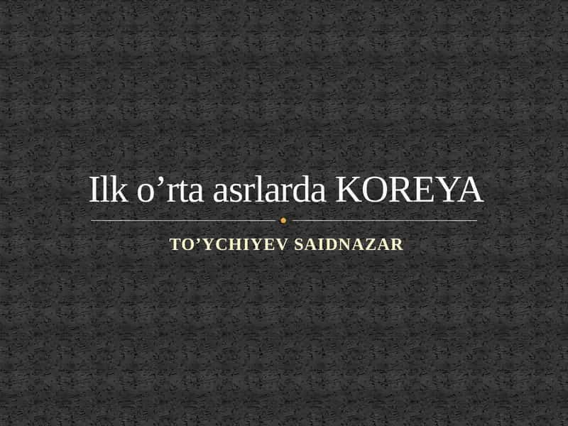 Choson (Koreya) 1