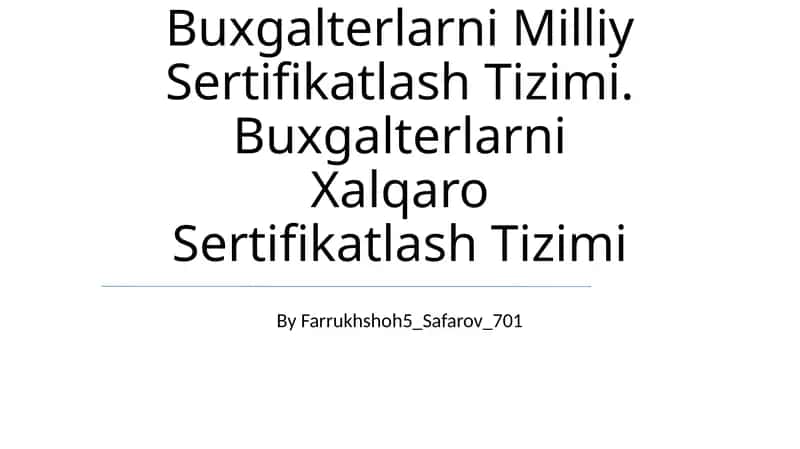 Buxgalterlarni Milliy Sertifikatlash Tizimi 1