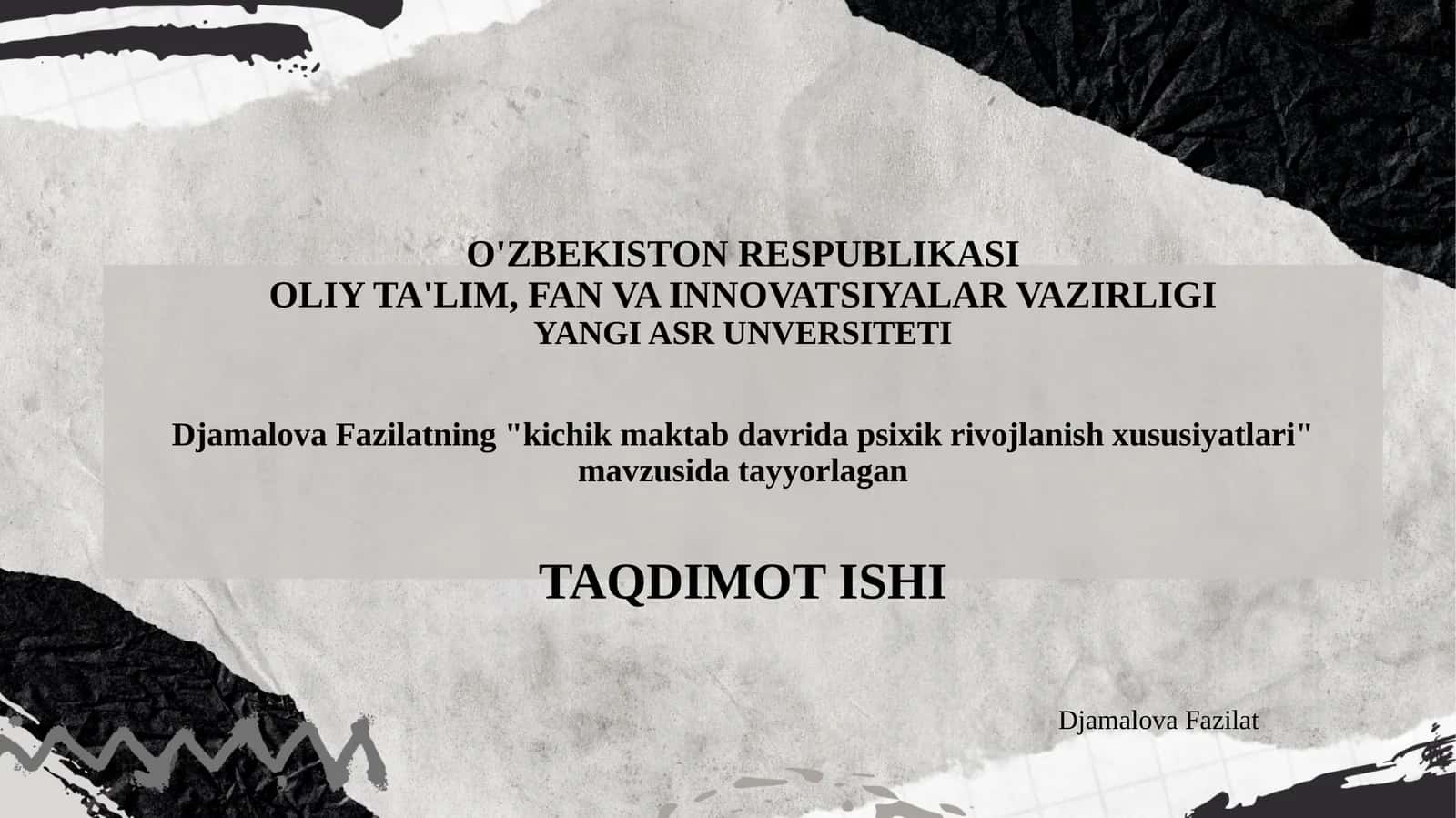 Kichik maktab davrida psixik rivojlanish xususiyatlari 1
