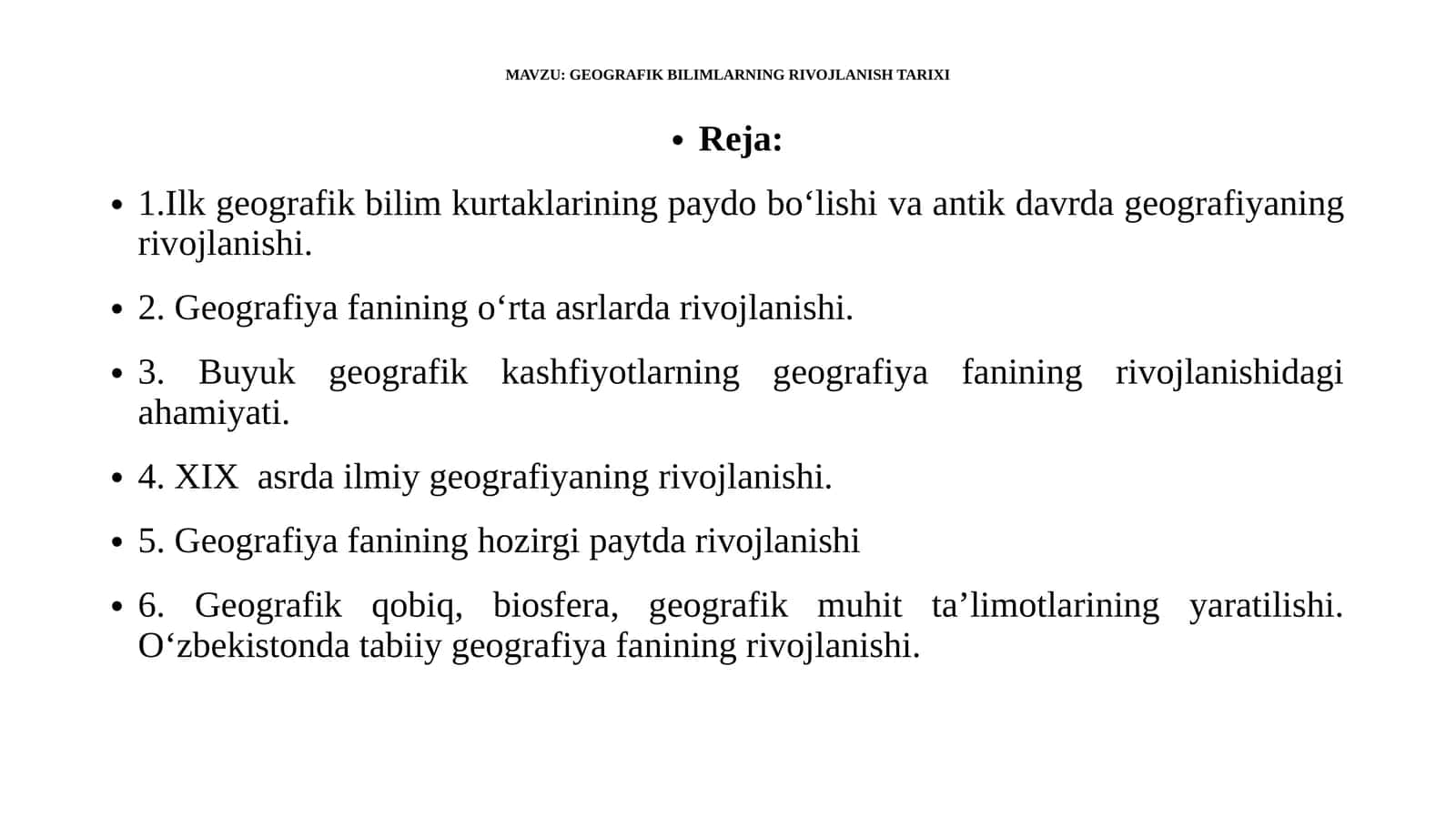 GEOGRAFIK BILIMLARNING RIVOJLANISH TARIXI 1