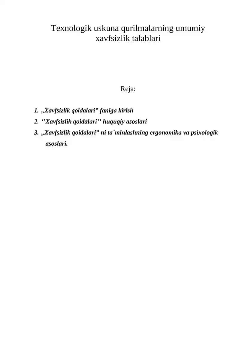 Xavfsizlik qoidalari 1