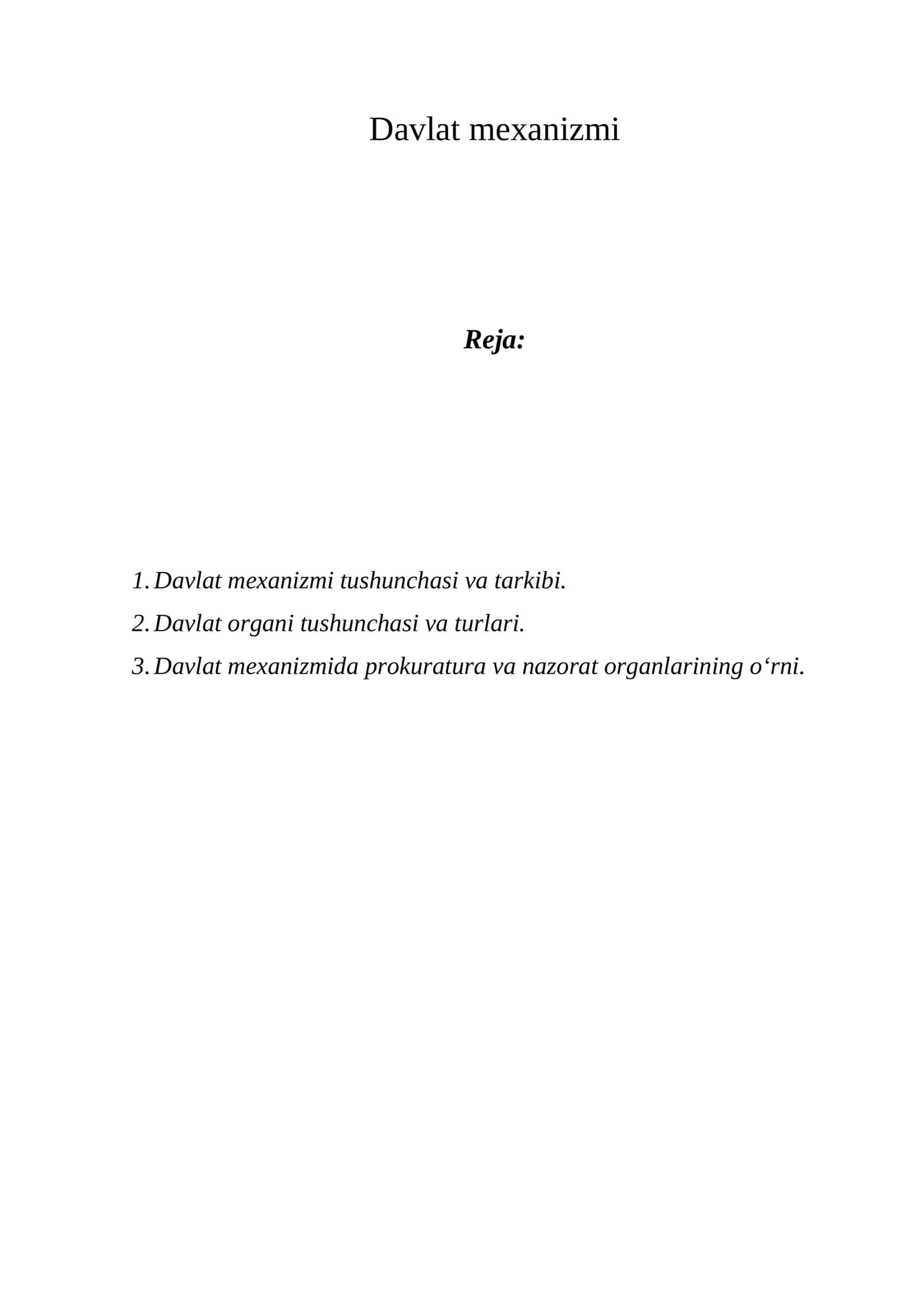Davlat mexanizmi 1