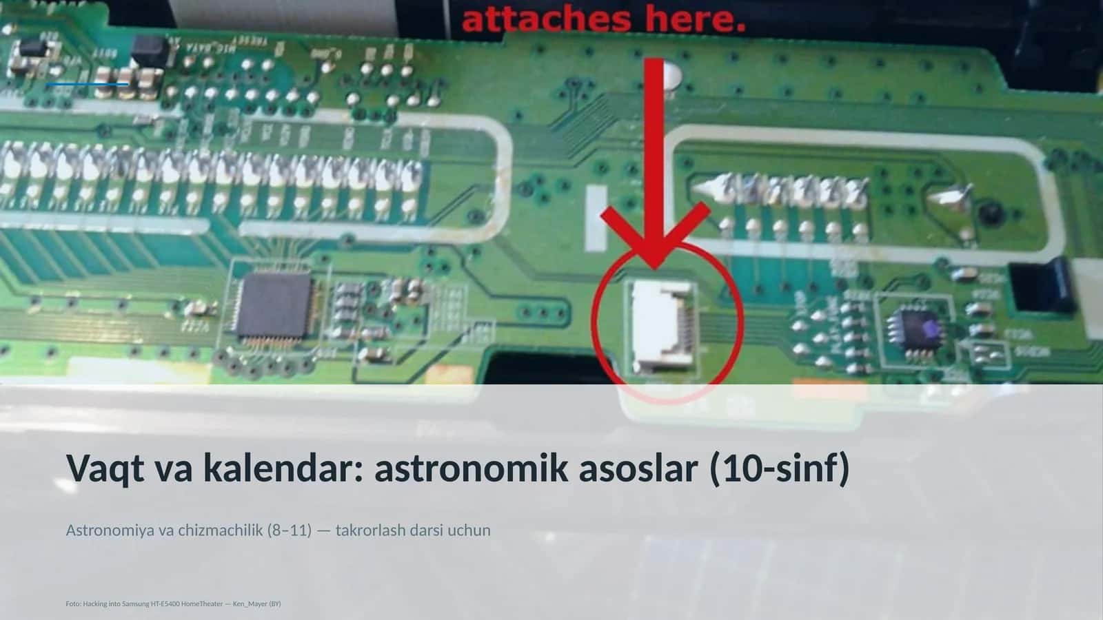 Vaqt va kalendar: astronomik asoslar (10-sinf) 1