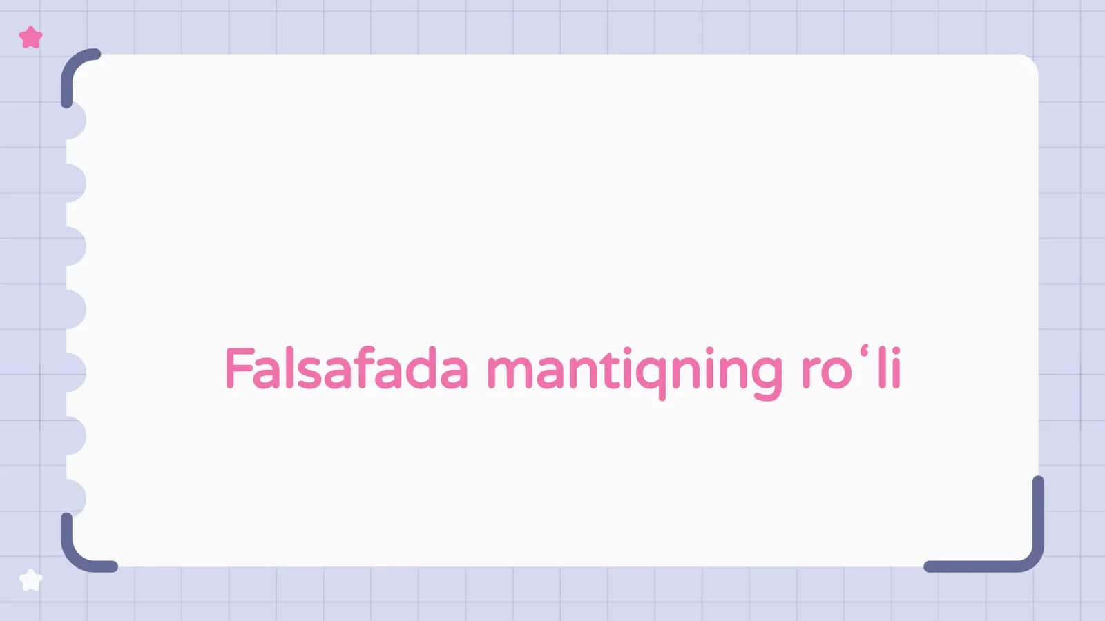 Falsafada mantiqning roʻli 1