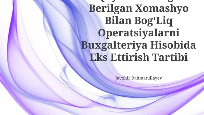 Xom ashyolar boʻyicha operatsiyalar 1