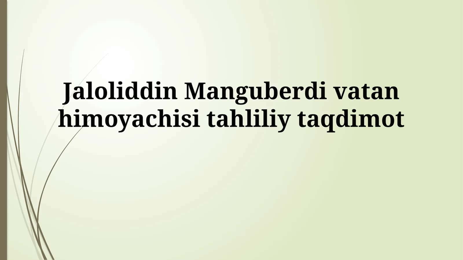Vatan himoyachisi Jaloliddin Manguberdi tahliliy taqdimot 1
