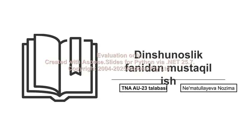 Dinshunoslik fanidan mustaqil ish: Mavorounnahrda Islom dinining tarqalishi 1