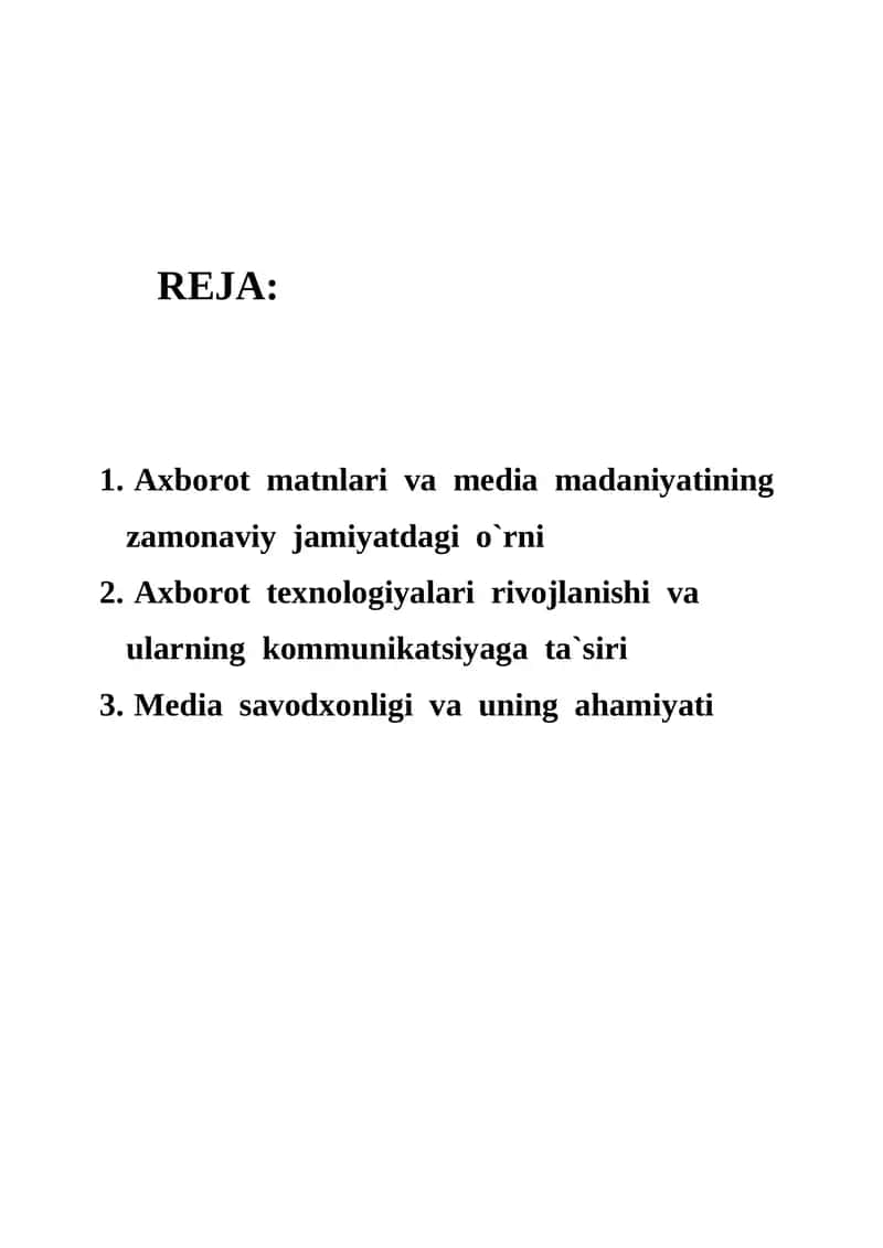 Axborot matni bilan ishlash 1