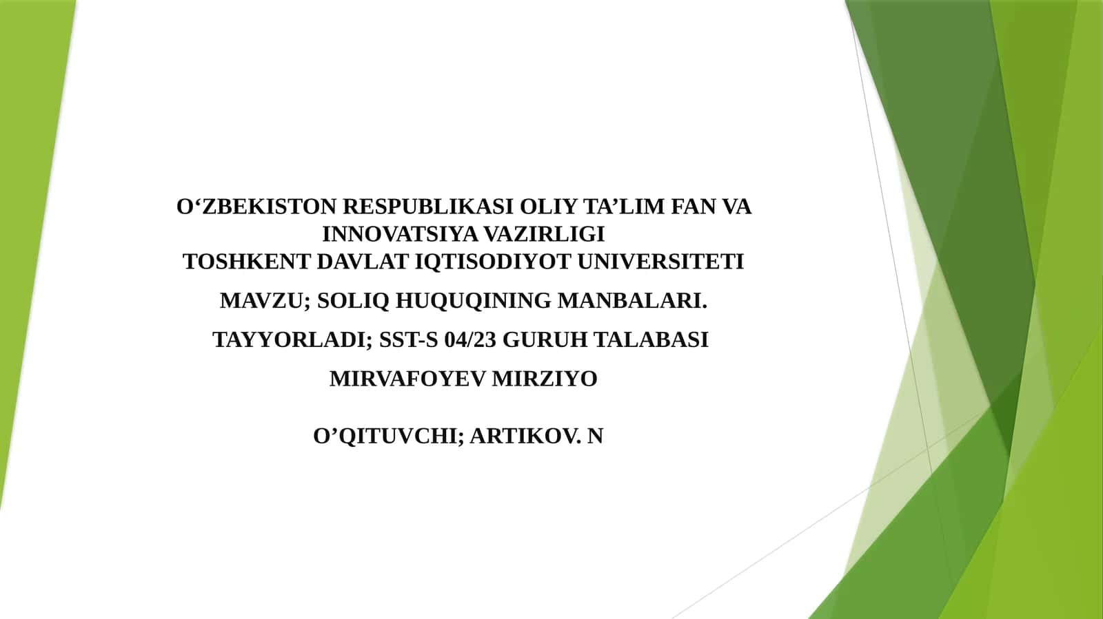 SOLIQHUQUQINING MANBALARI 1