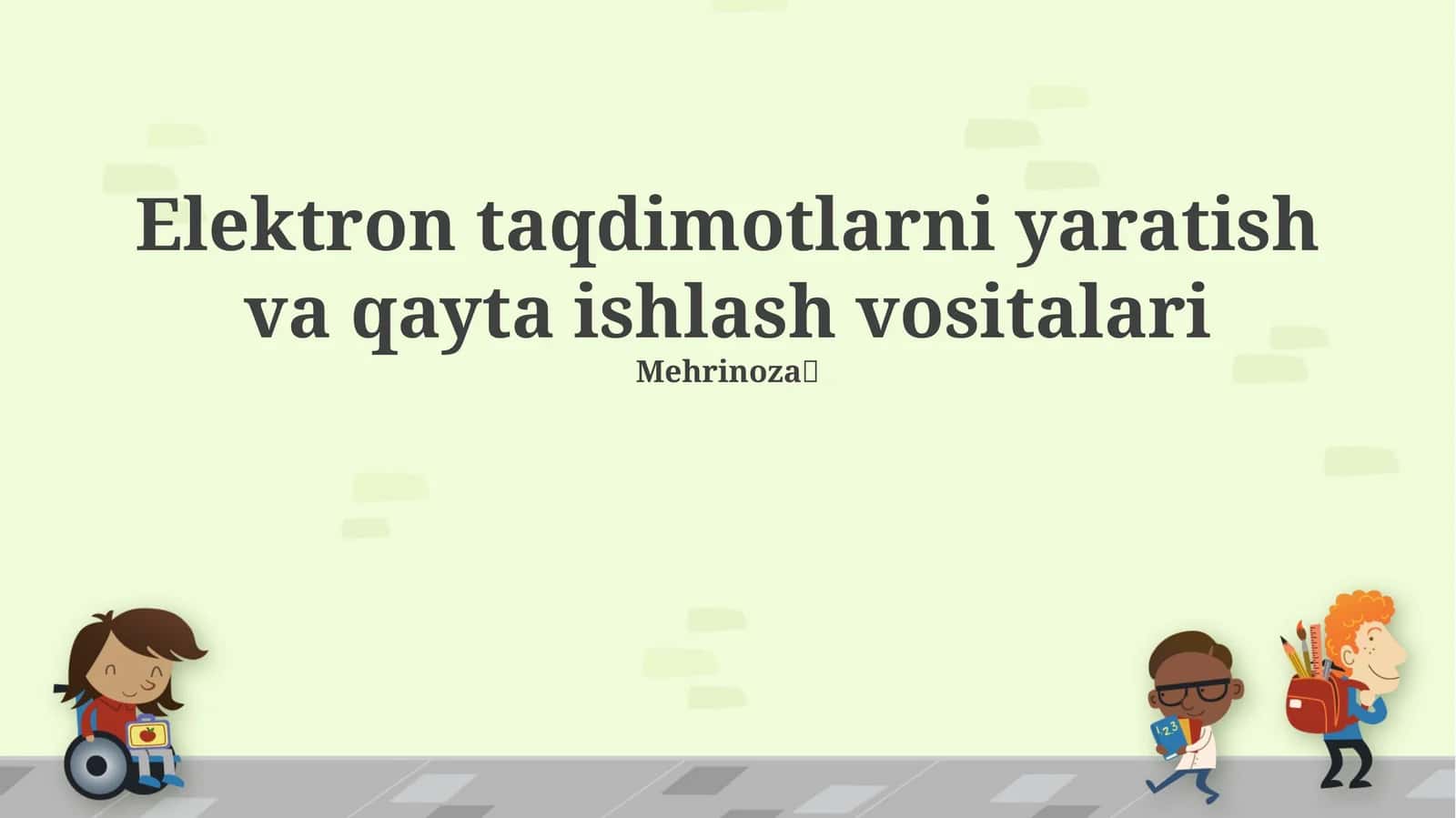 Elektron taqdimotlarni yaratish va qayta ishlash vositalari 1
