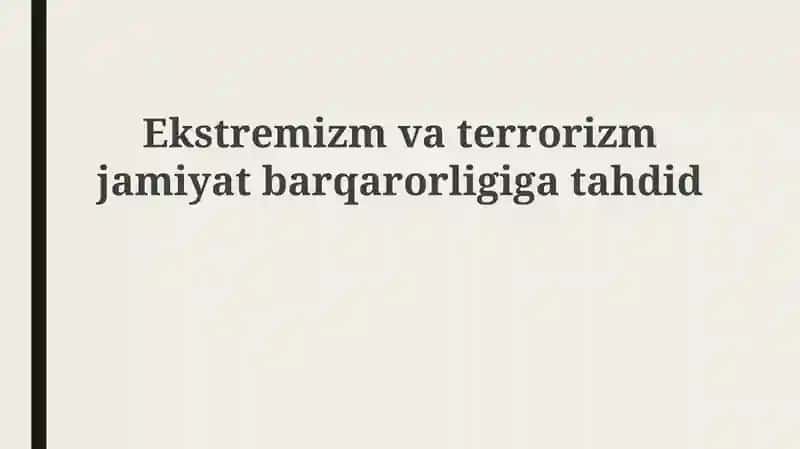Ekstremizm va terrorizm 1