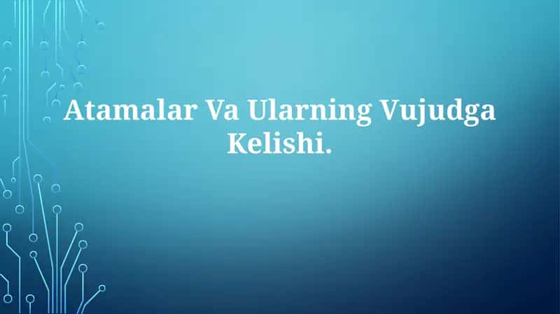 Atamalar Va Ularning VujudgaKelishi 1