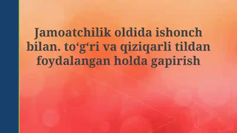 Ishonchli Nutq Uchun Tayyorgarlik