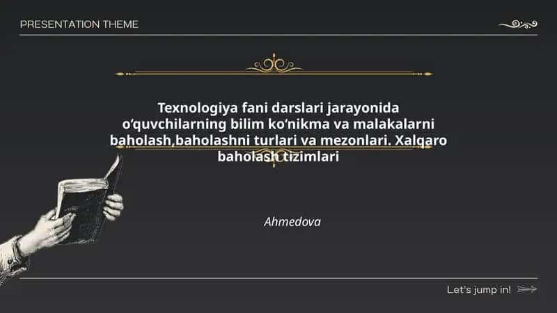 Texnologiya fanida baholash tizimlari 1