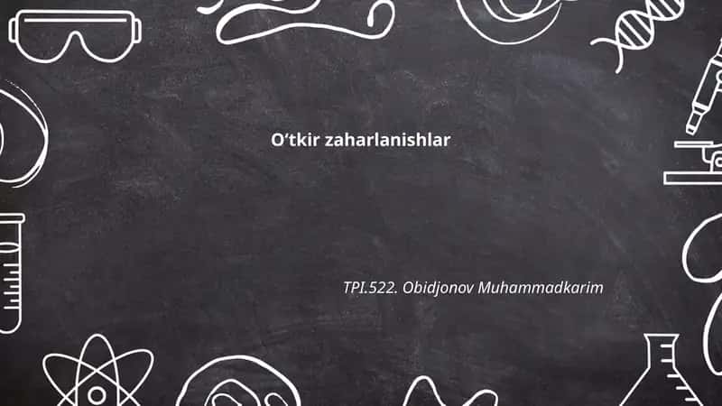 Oʻtkir zaharlanishlar 1