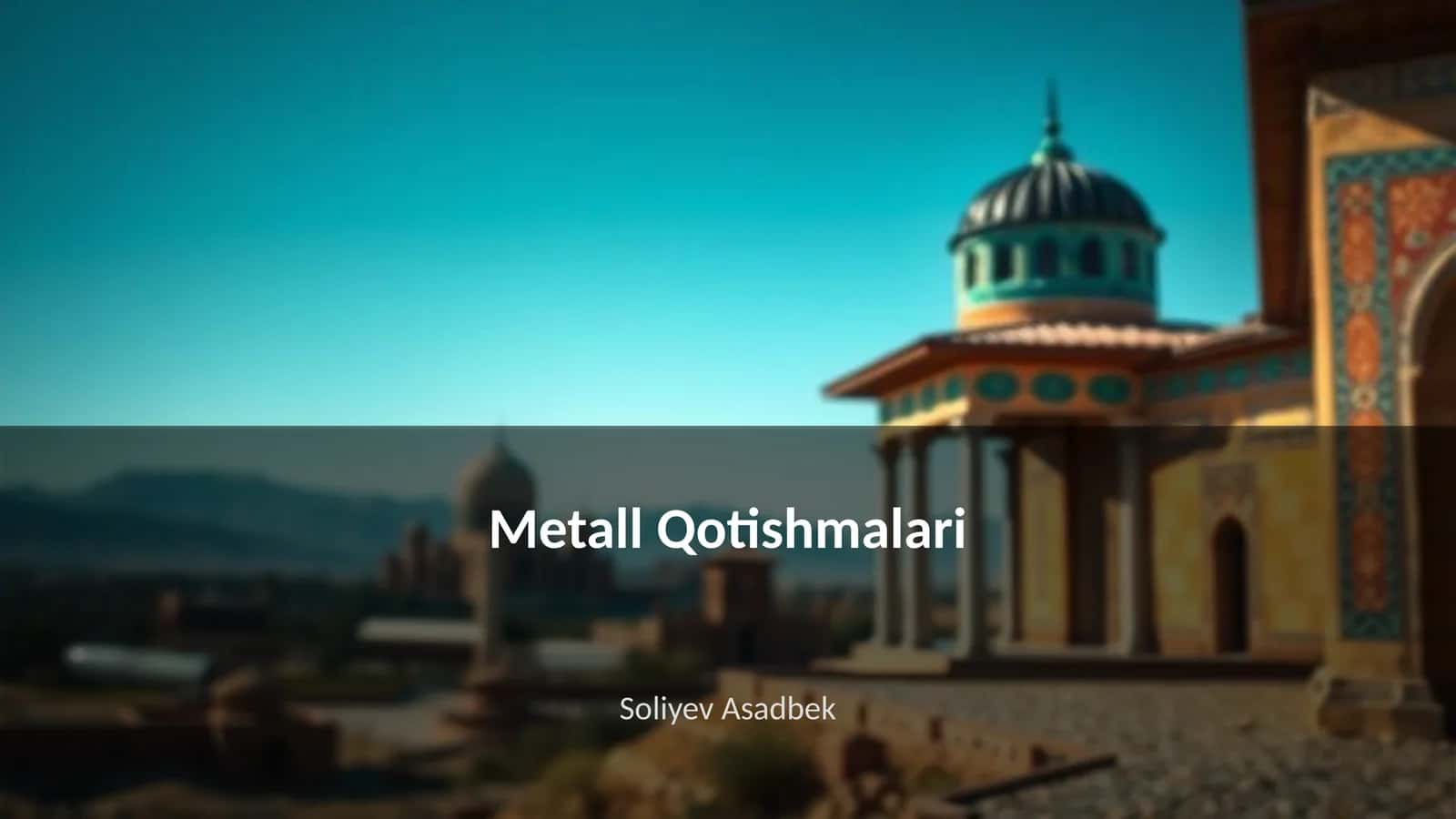 Metall Qotishmalari 1