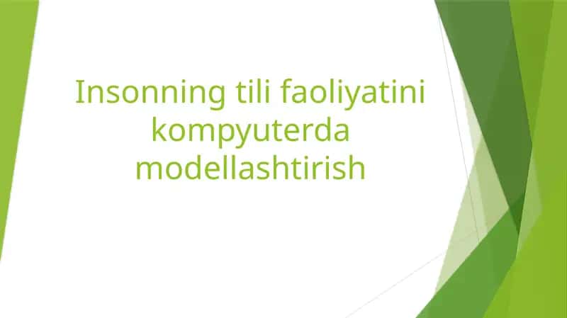Insonning tilifaoliyatini kompyuterda modellashtirish 1