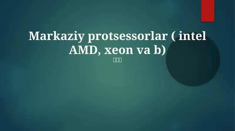 Xeon protsessorlari 1