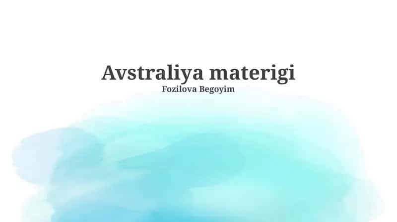 Avstraliya materigi 1