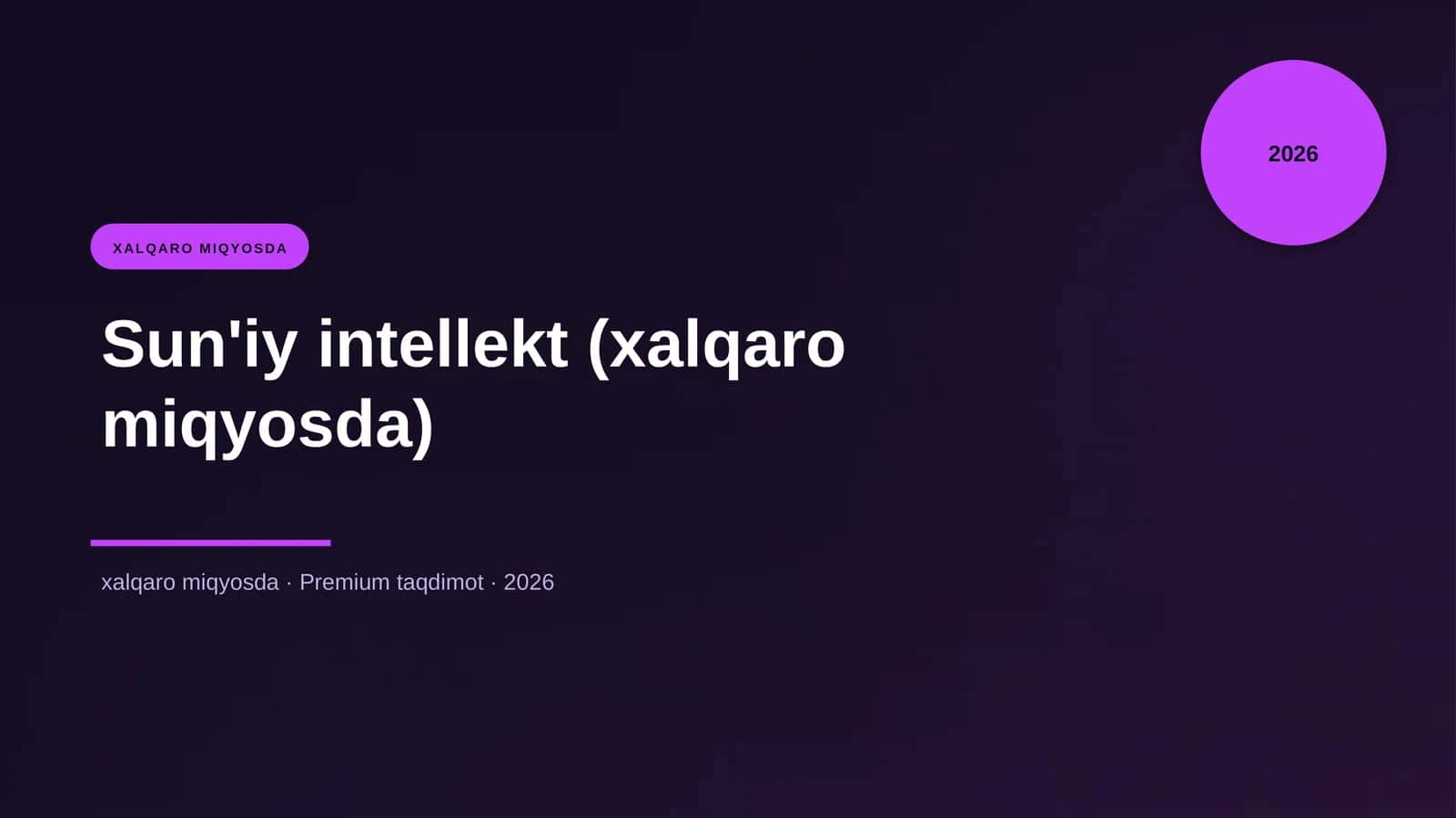 Sun'iy intellekt (xalqaro miqyosda) 1
