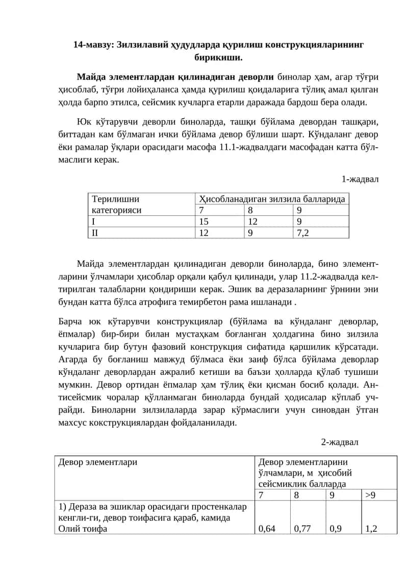 Қурилиш конструкциялари 1