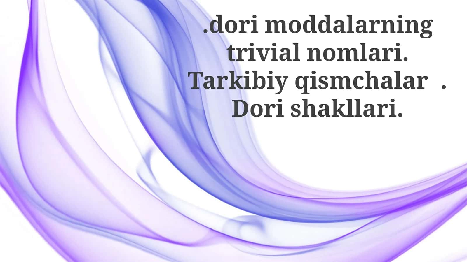 Dorilarning o'zaro ta'siri 1
