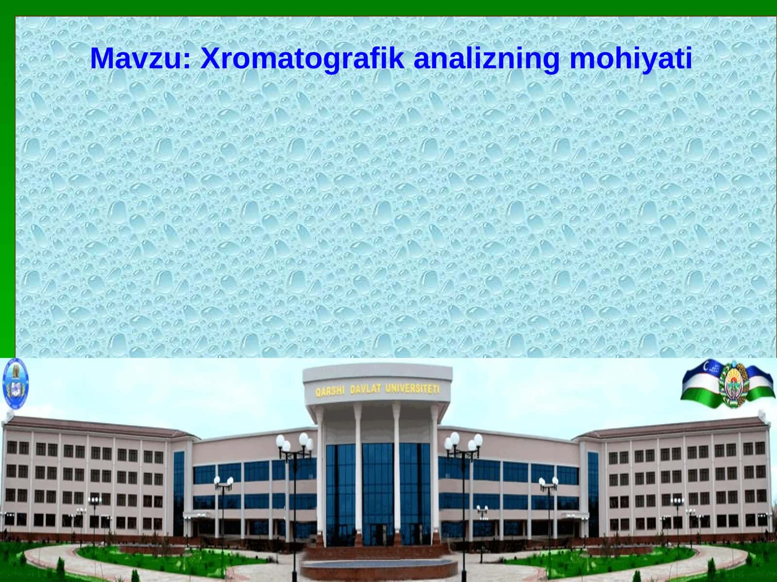 Xromatografik analizning mohiyati 1