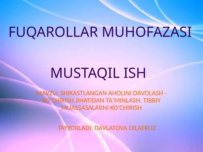 SHIKASTLANGANAHOLINIDAVOLASH-KOʻCHIRISHJIHATI 1