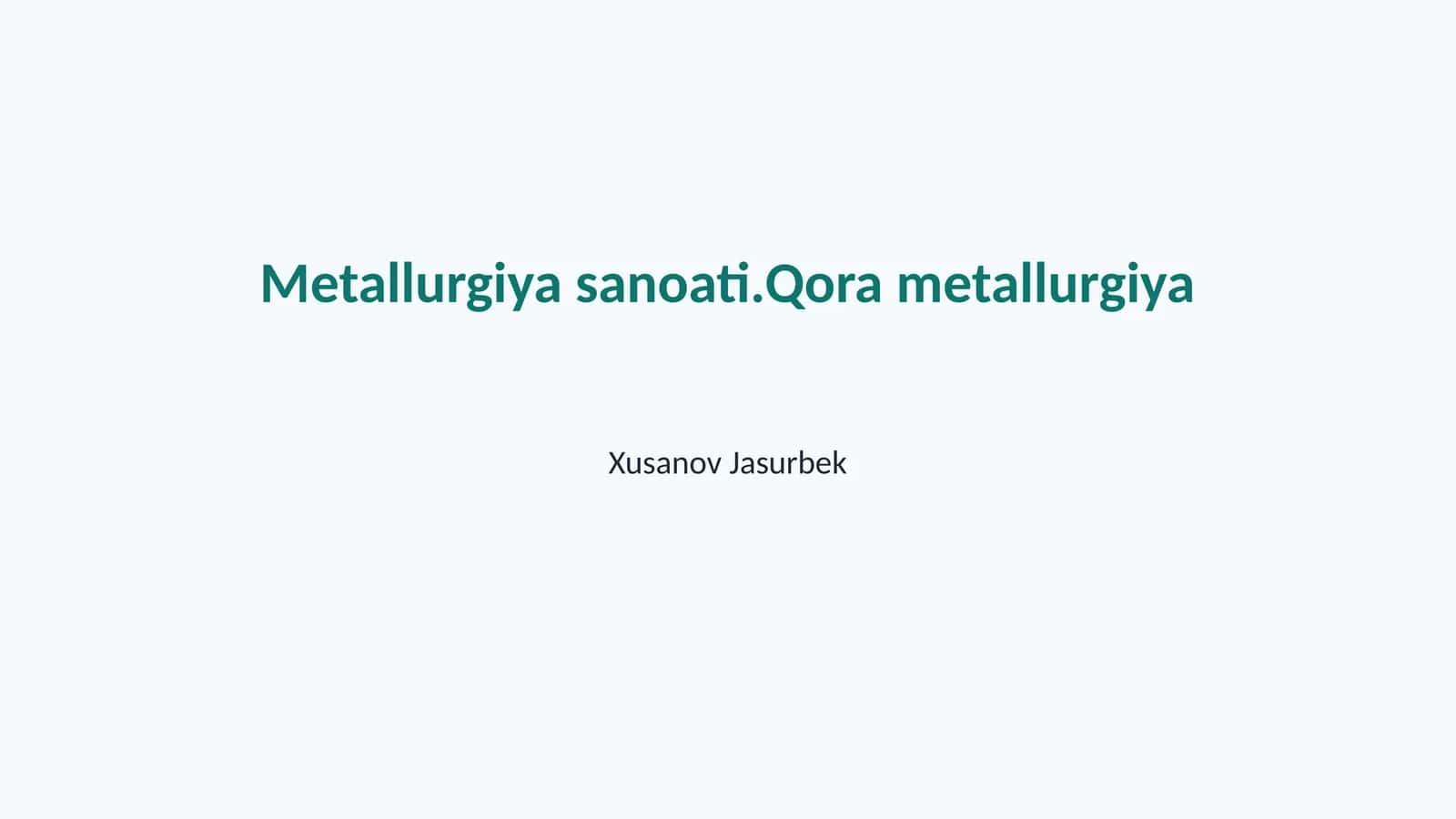 Qora metallurgiya 1