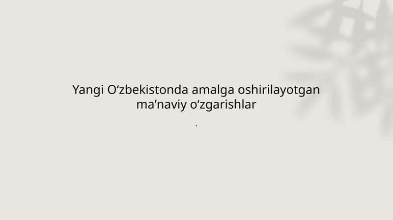Maʼnaviy taraqqiyot 1