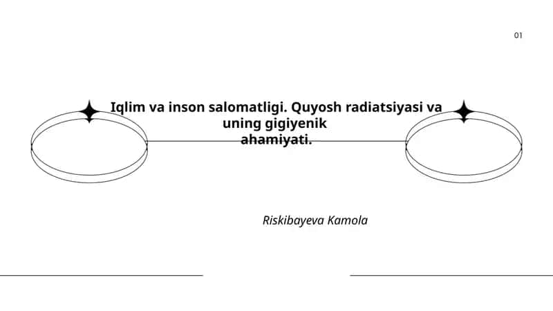 Iqlim va inson salomatligi. Quyosh radiatsiyasi va uning gigiyenik ahamiyati 1