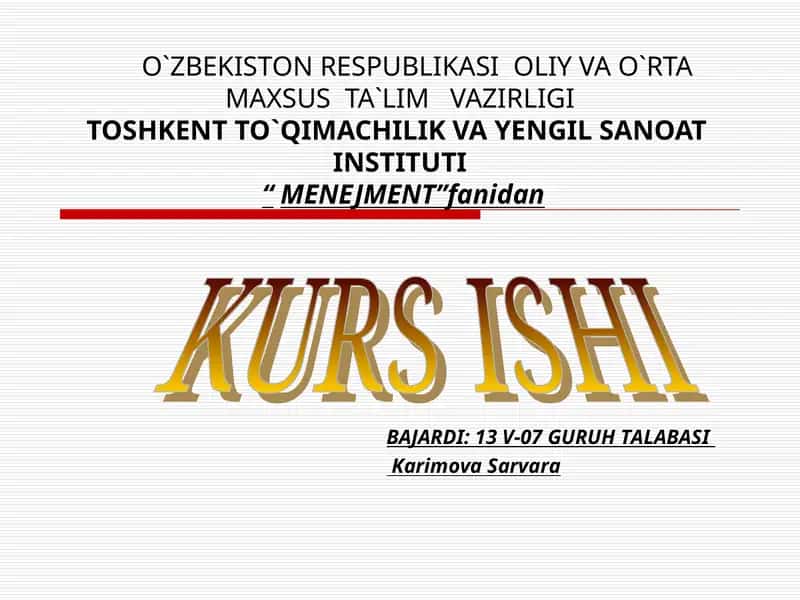 Korxona va tashkilotlarning mehnat resurslarini boshqarish 1