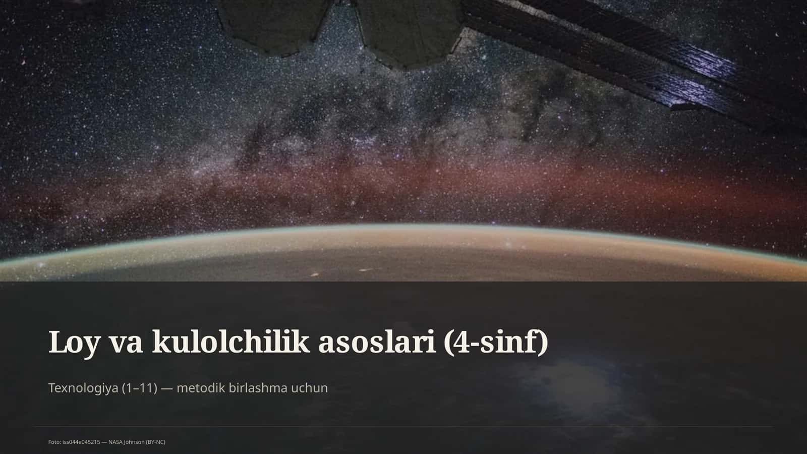 Loy va kulolchilik asoslari (4-sinf) 1