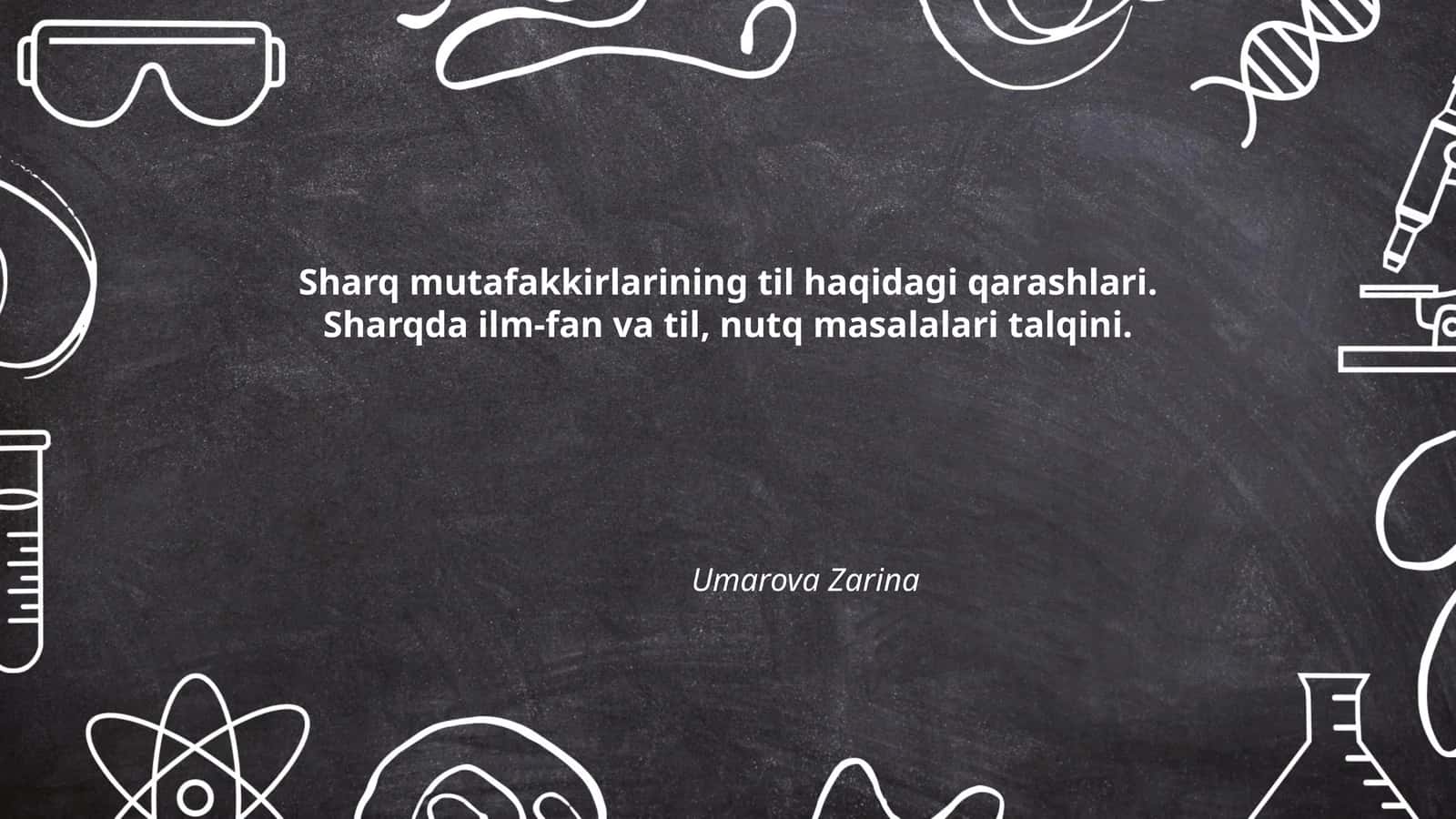 Sharq mutafakkirlarining til haqidagi qarashlari 1