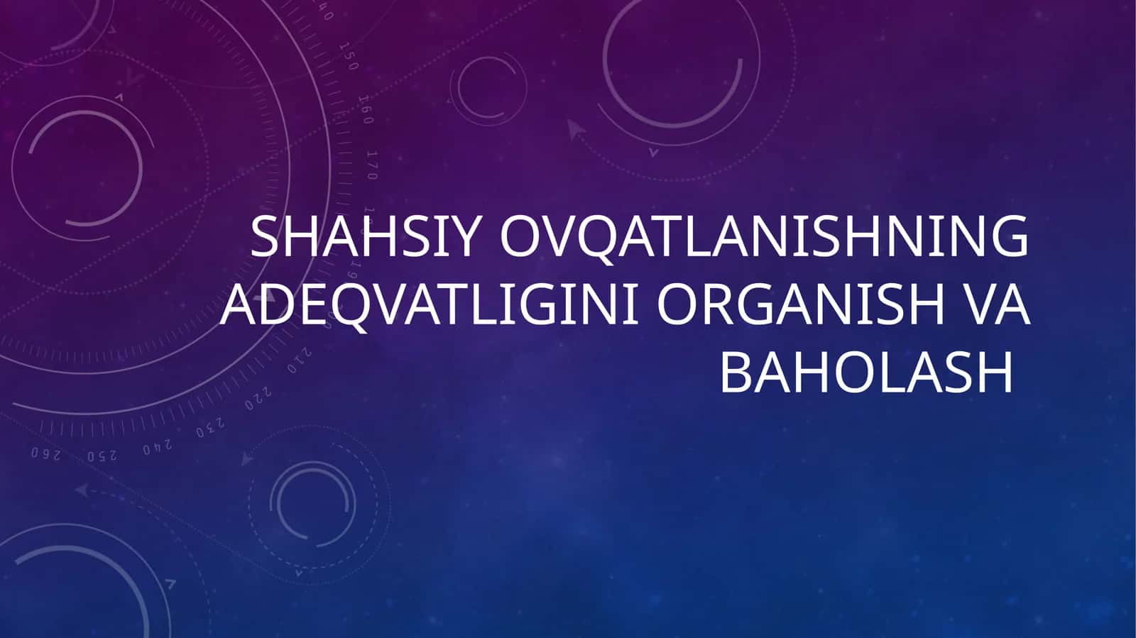 Shaxsiy ovqatlanishning adekvatligini o'rganish va baholash 1